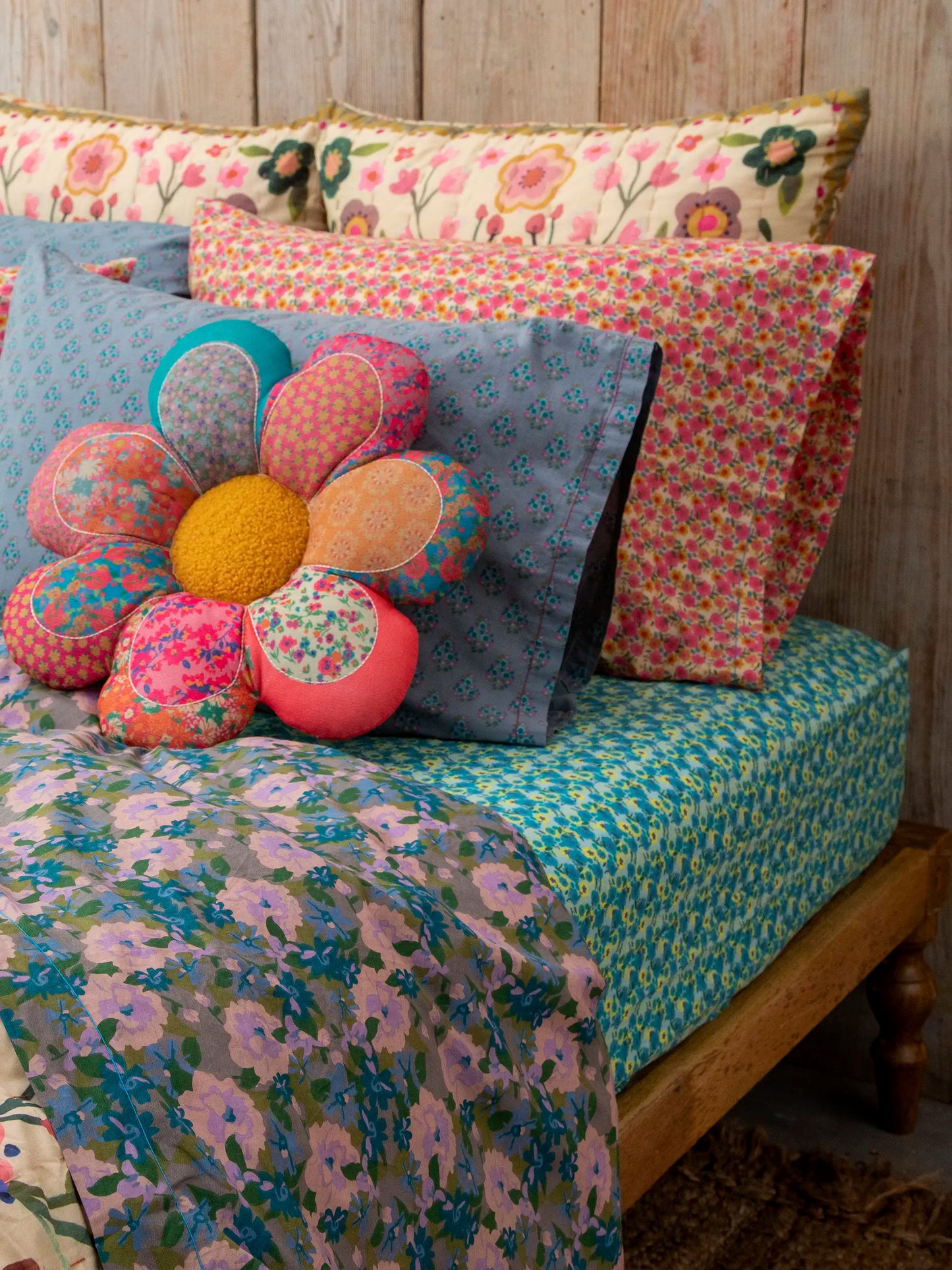 Mix & Match Soft Cotton Pillowcase, Single - Blue Maia
