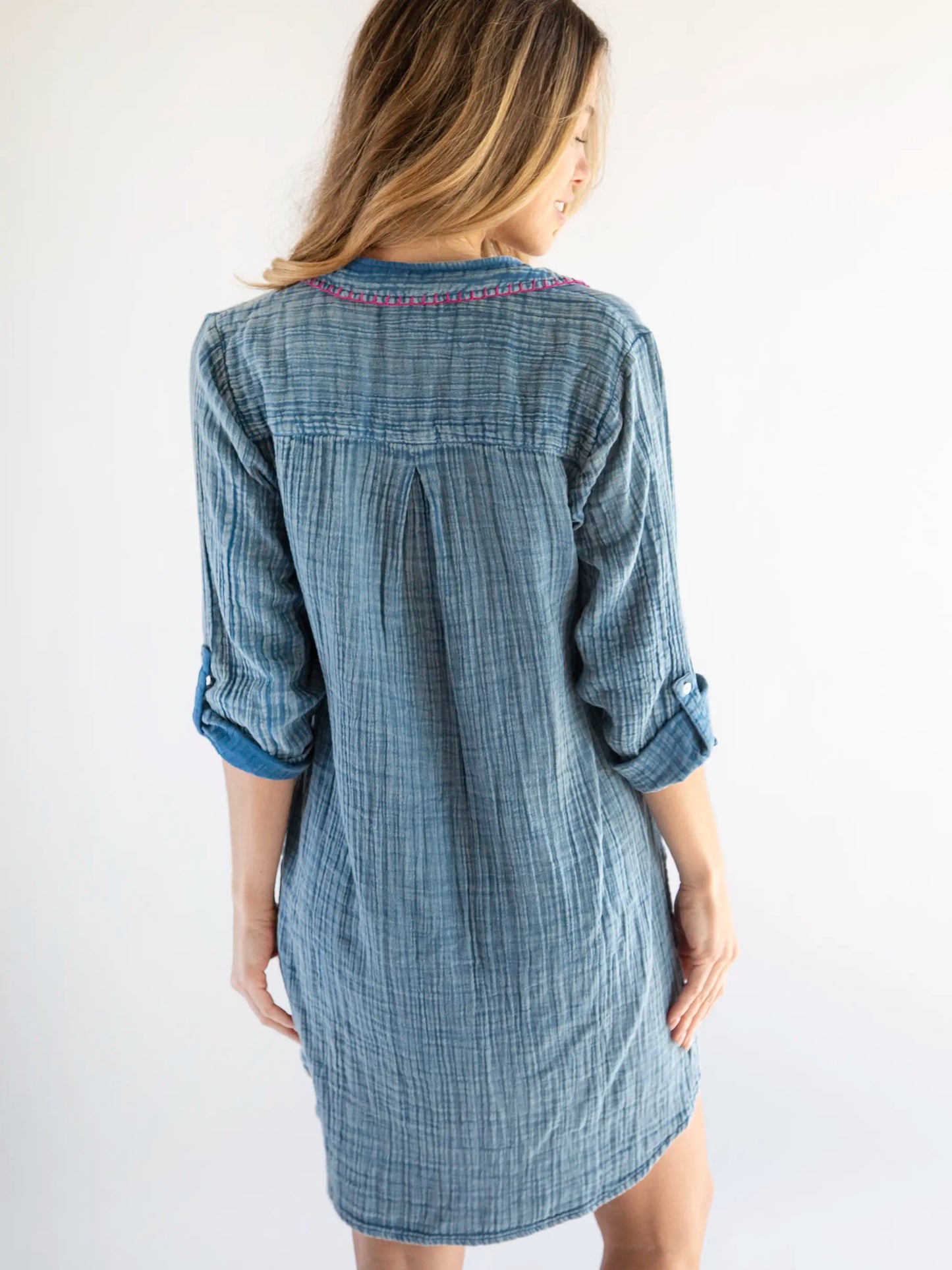 Lola Cotton Shirt Dress - Denim