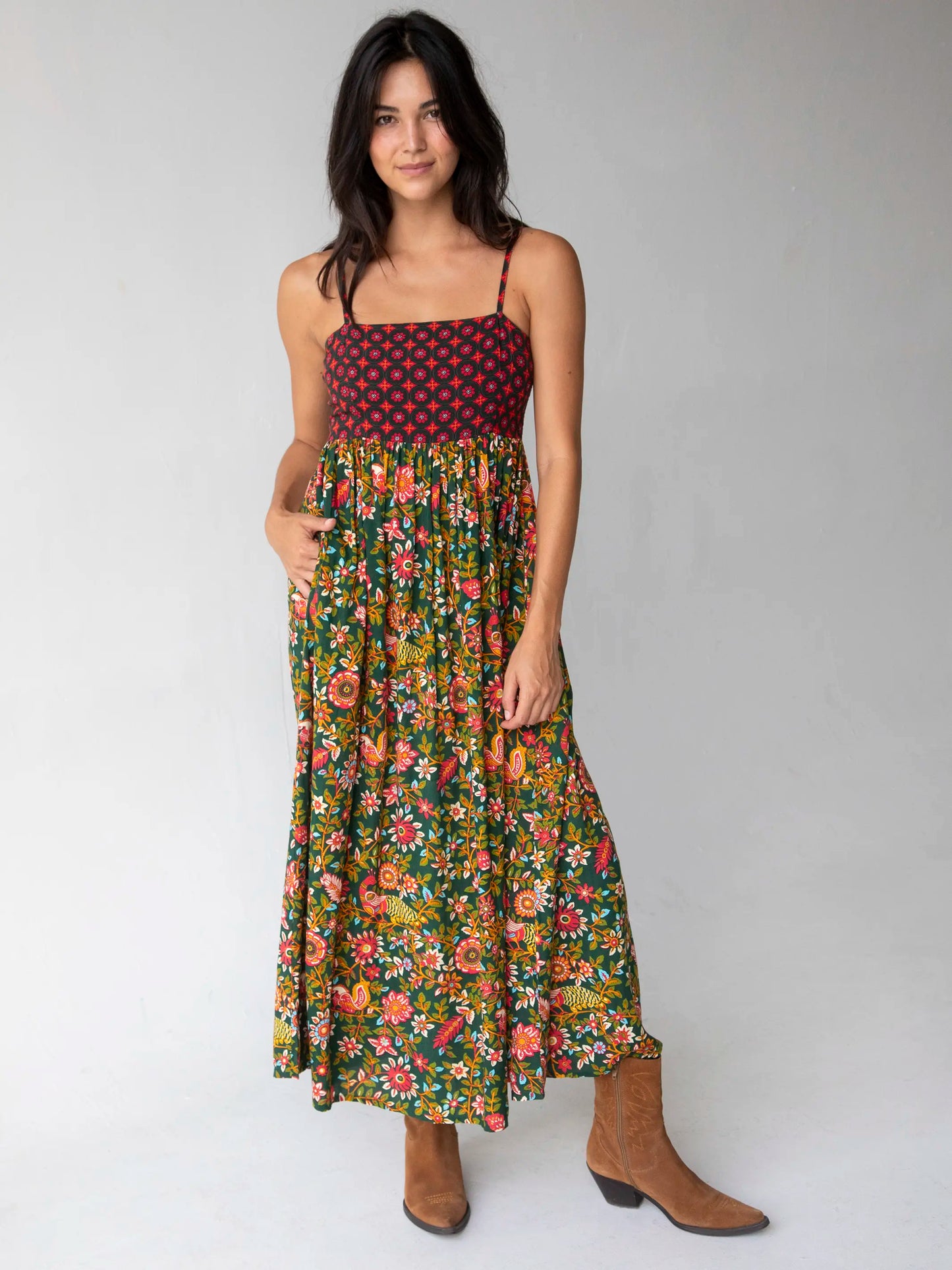 Bailey Maxi Dress - Multi Floral Border