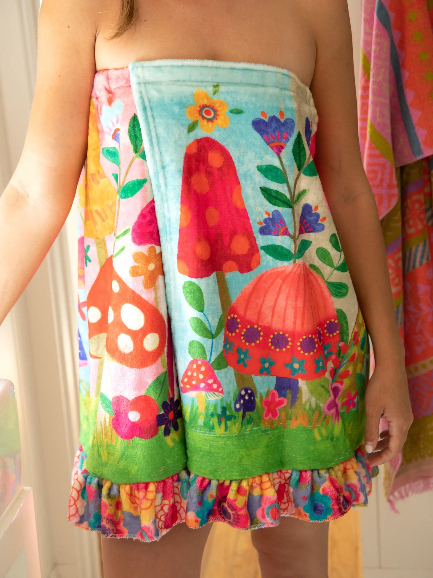 Shower Body Towel Wrap - Mushroom Floral