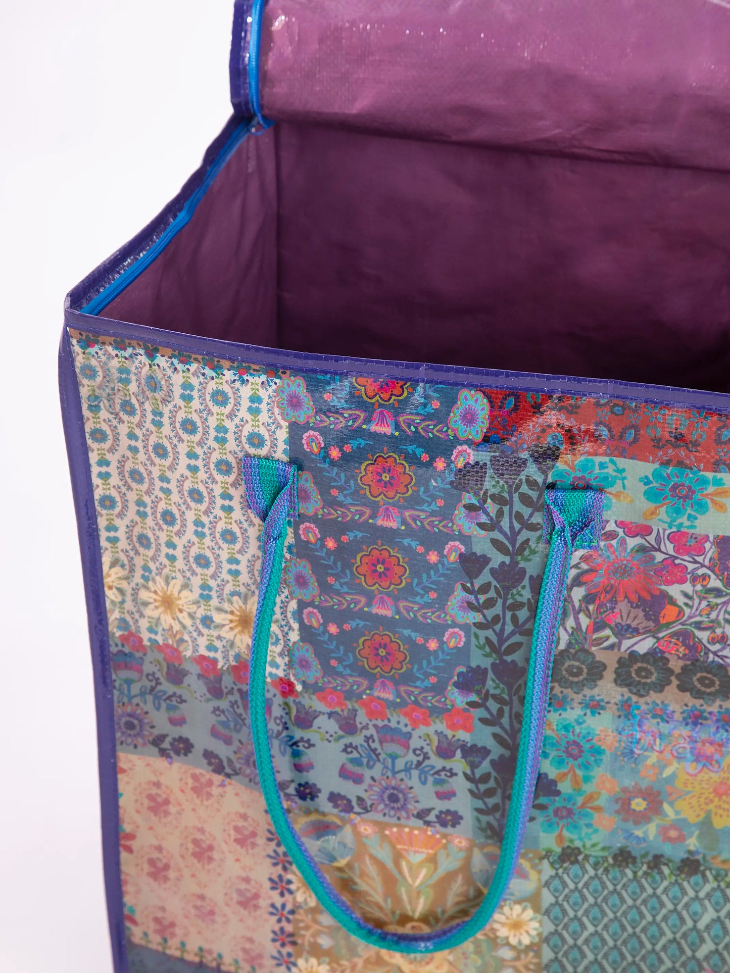 Rolling Tote Bag - Mandala Borders Patchwork