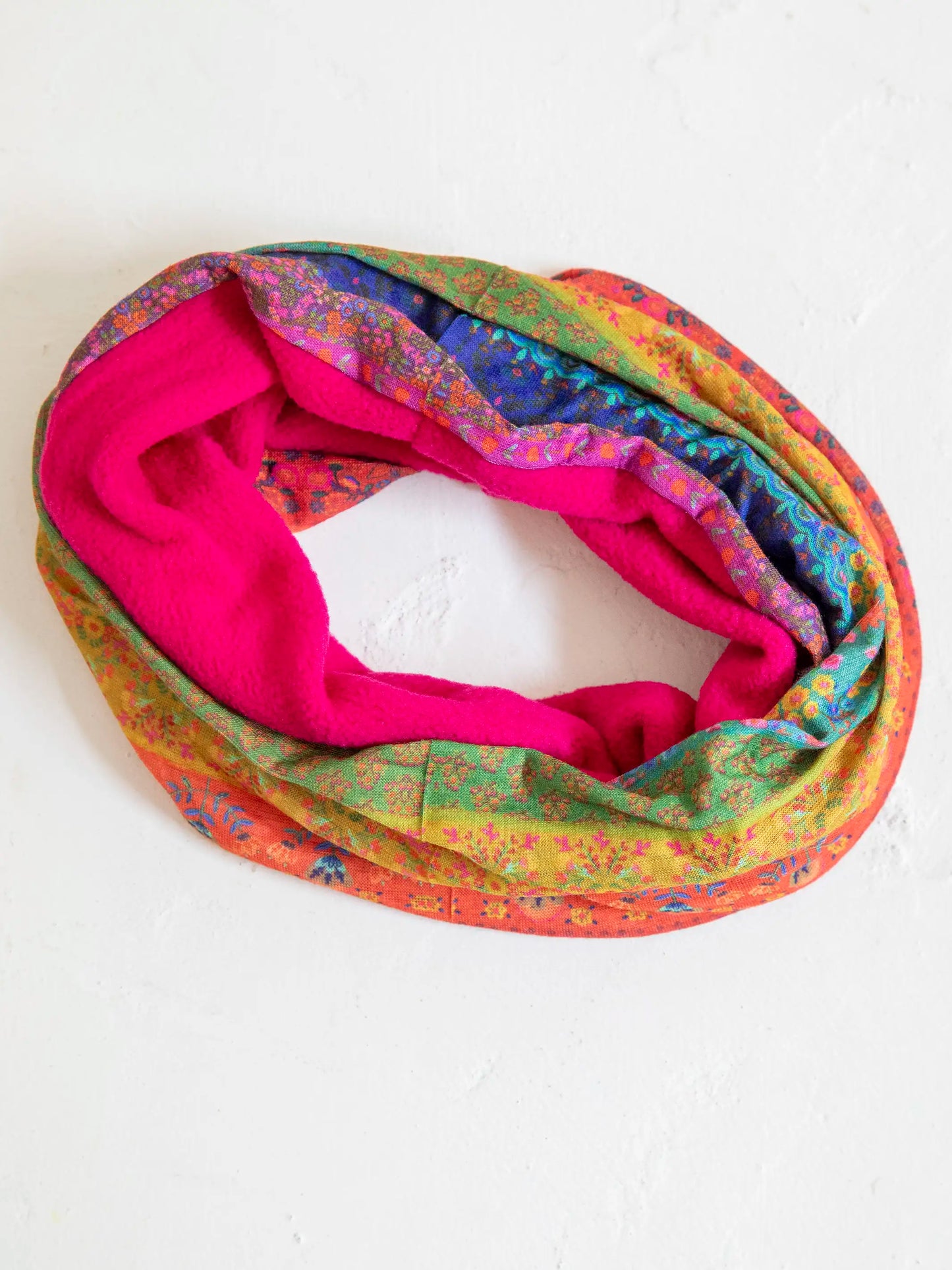 Fleece Boho Bandeau® Headband - Rainbow Border