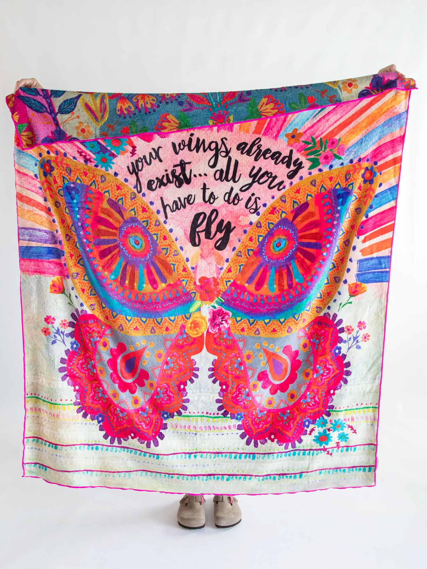 Double-Sided Cozy Throw Blanket - Your Wings Exist