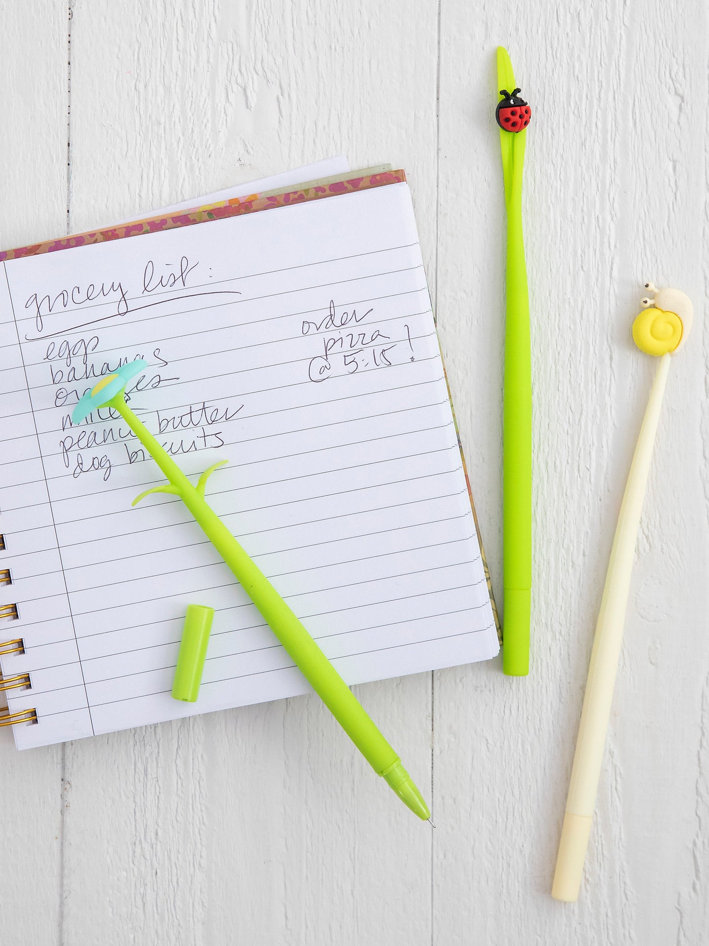 Happy Gel Ink Pens, Set of 3 - Garden Friends