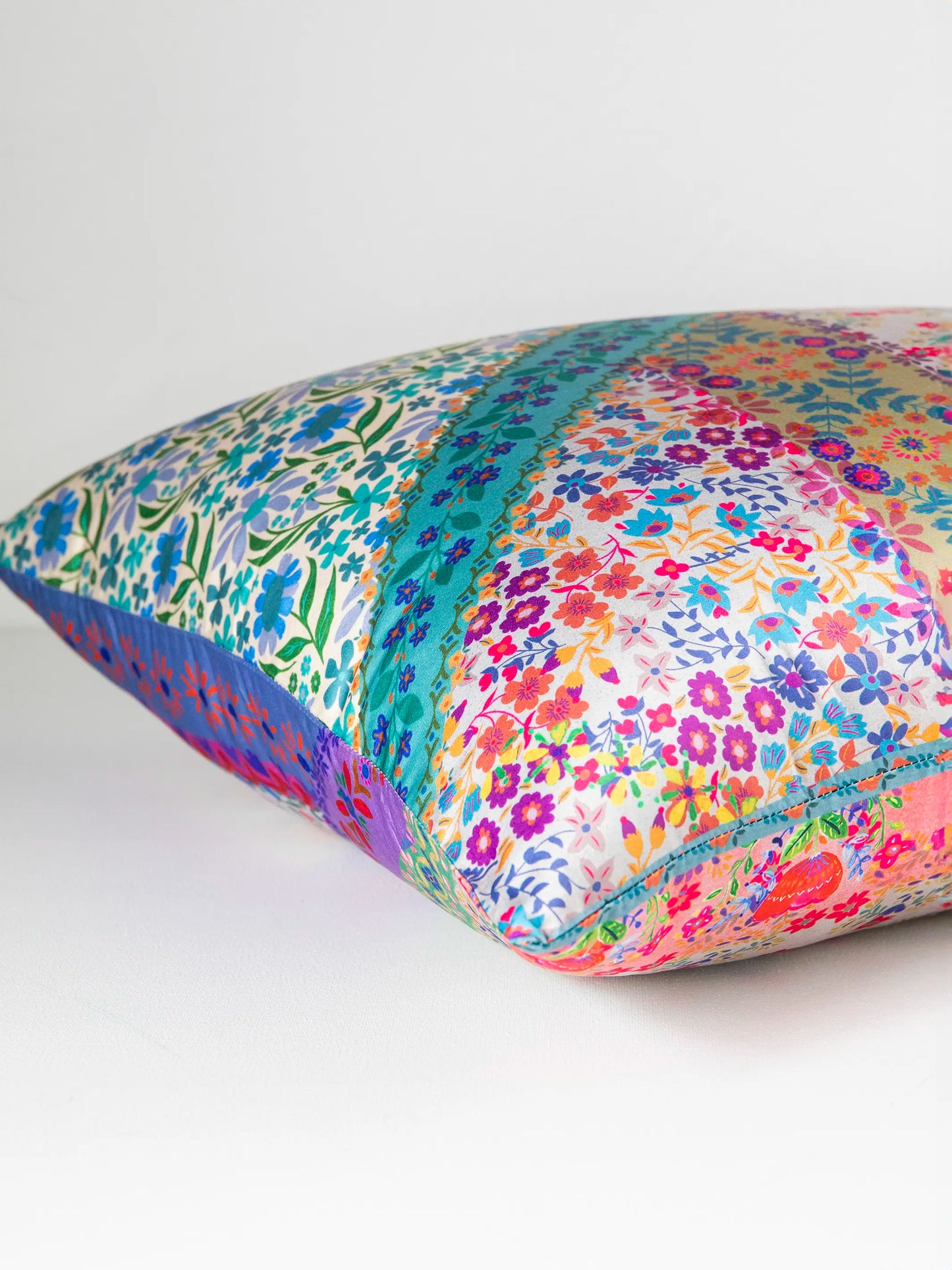 Satin Pillowcase - Folk Flower Patchwork