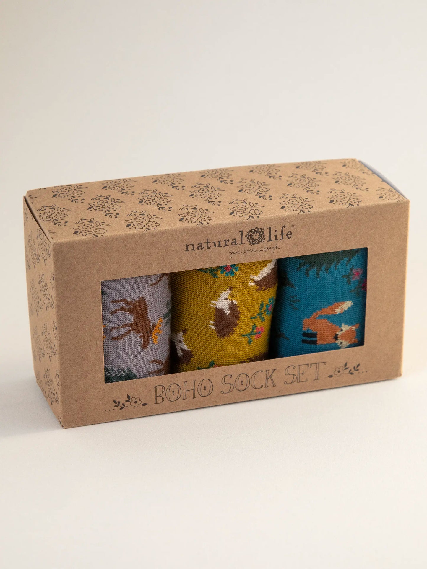 Boxed Boho Sock Set, Set of 3 - Critters