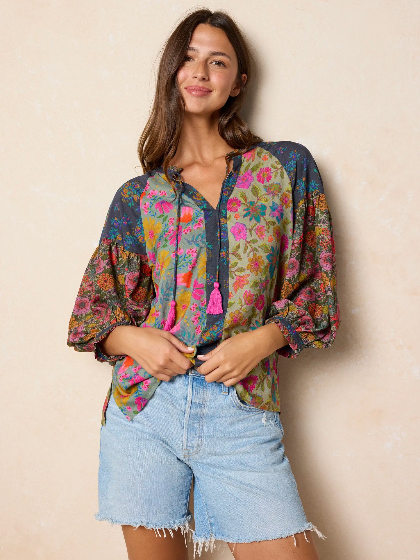 Fallon Top - Drawn Garden Multi