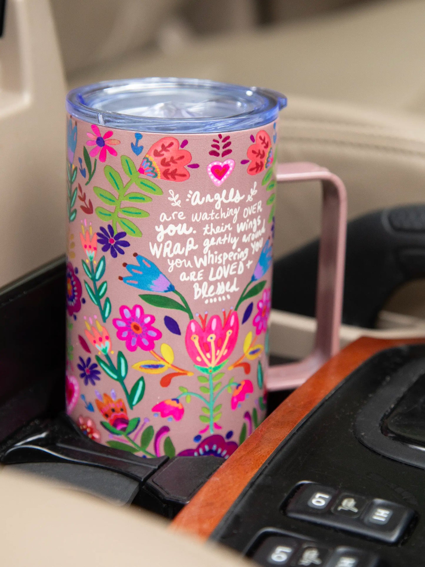 Cork Coffee Tumbler - Taupe Angels Watching