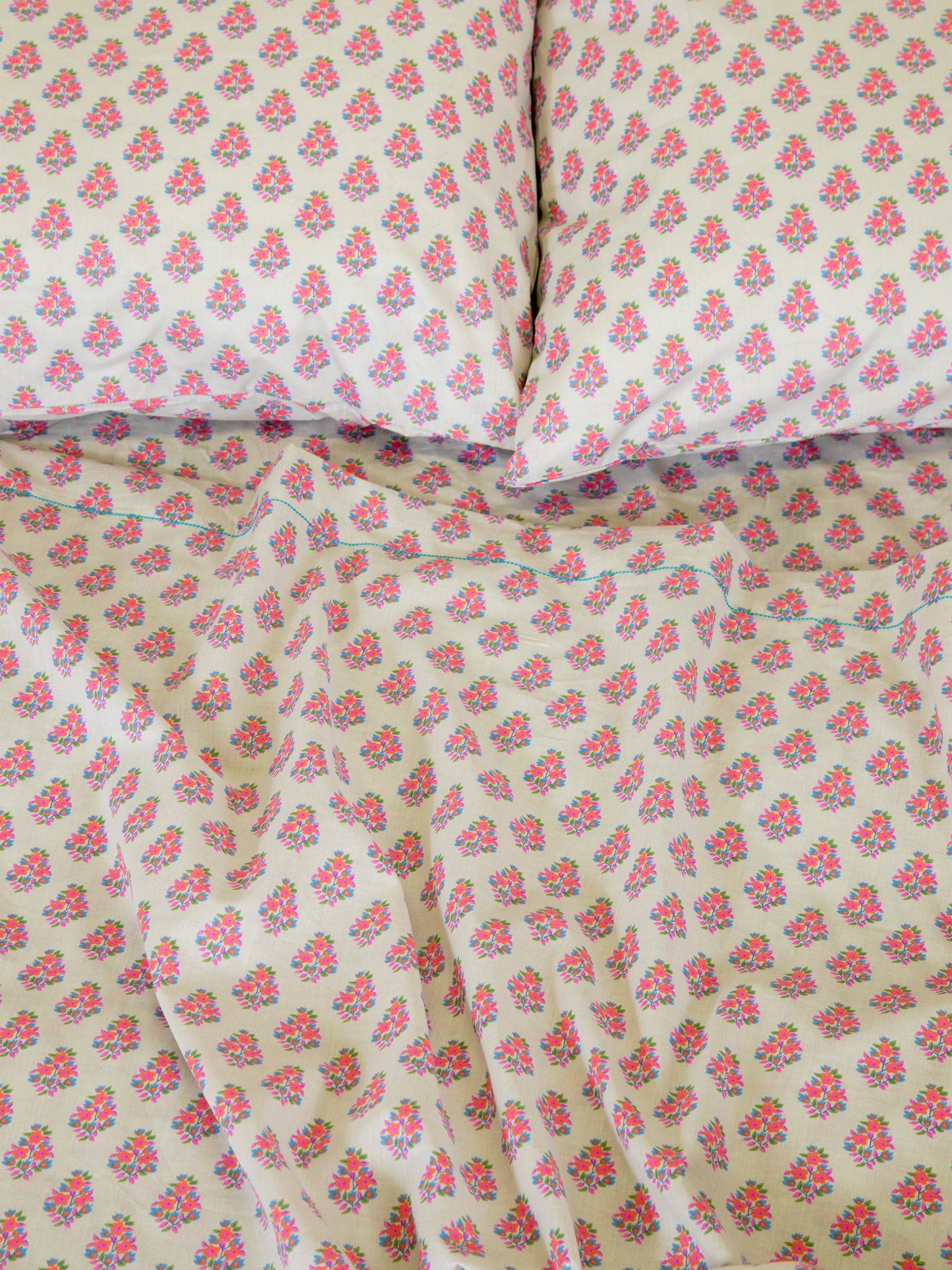 Mix & Match Soft Cotton Flat Sheet - Cream Maia