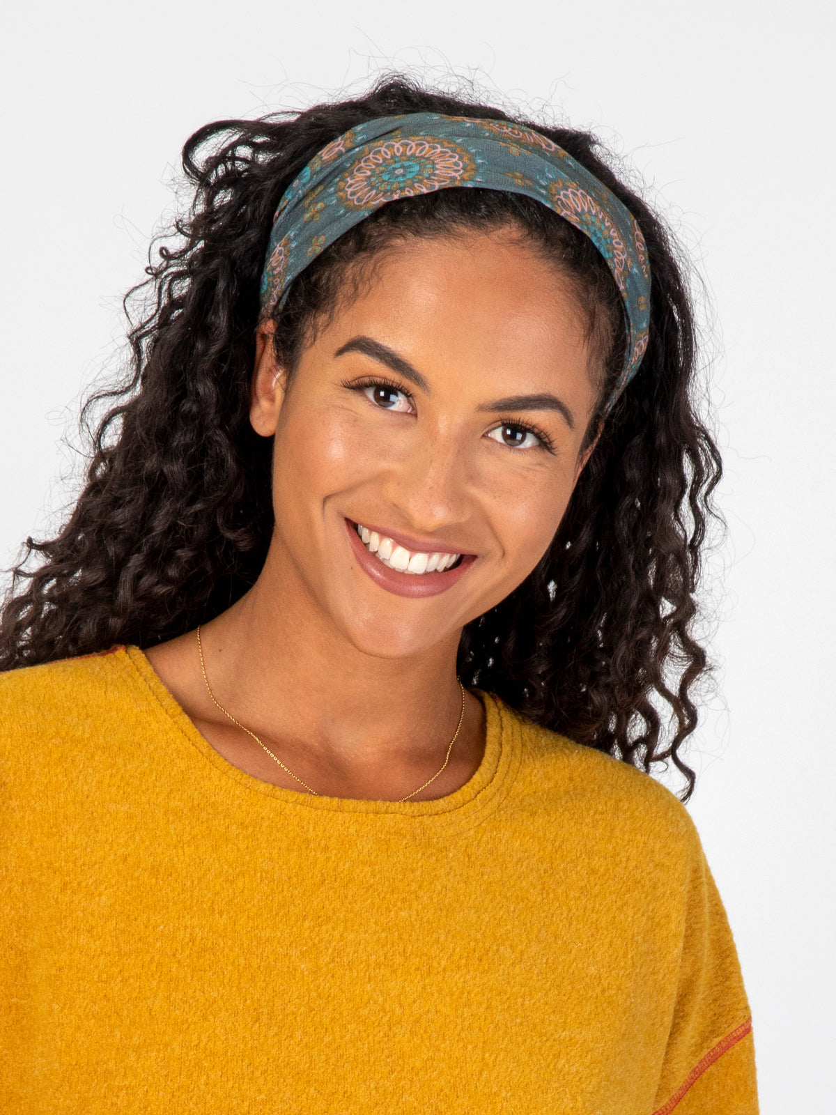 Full Boho Bandeau® Headband - Sage Gold Medallion