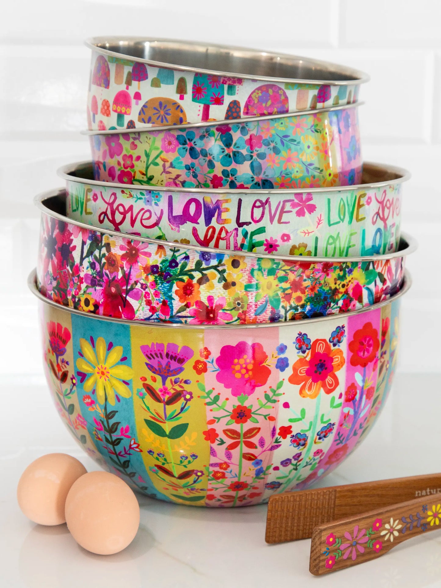 Stainless Steel Bowl - Large Flower