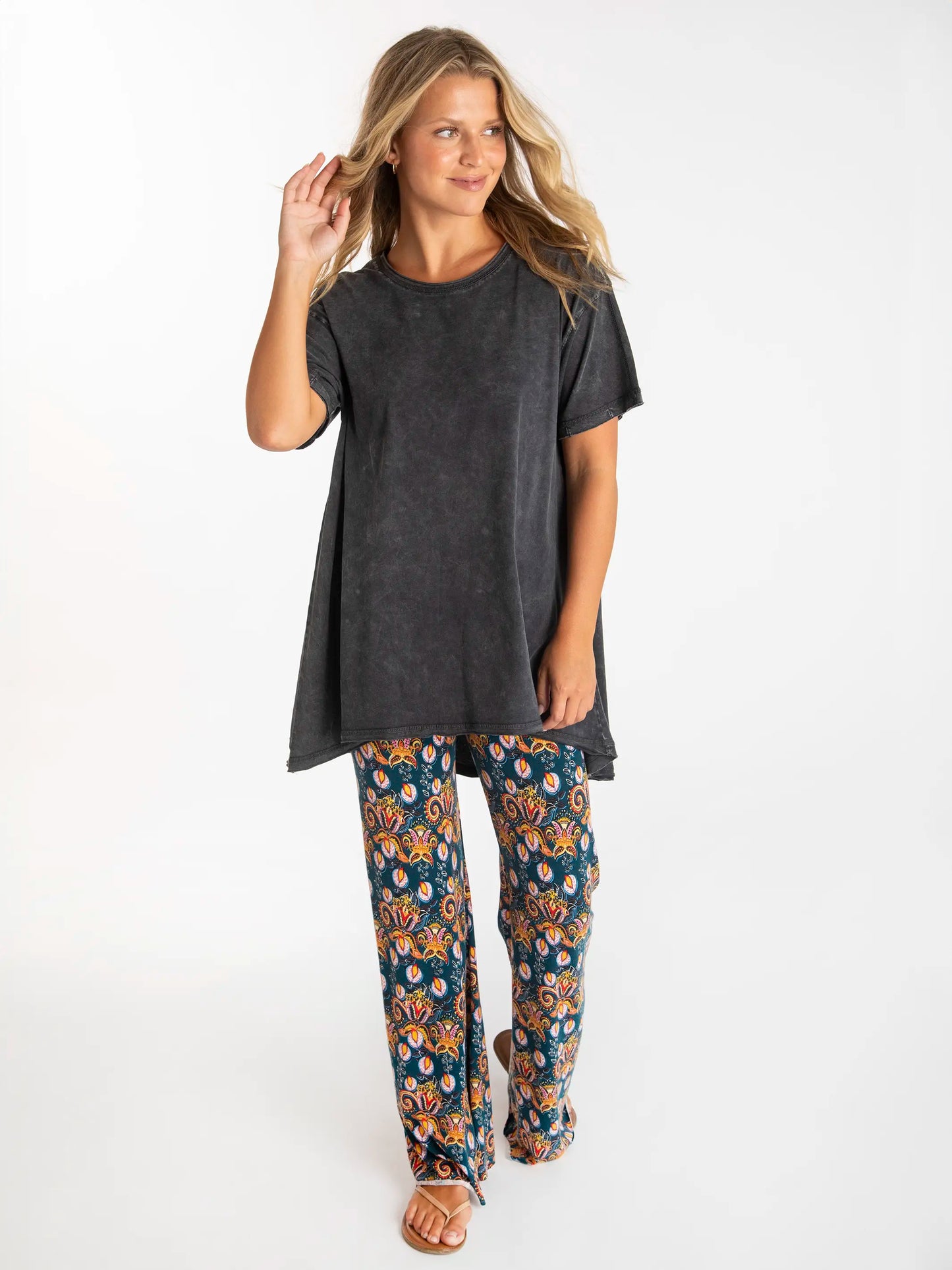 Blake Oversized Cotton Tee - Charcoal