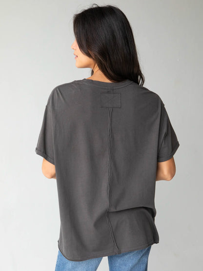 Take It In Cotton Tee - Charcoal