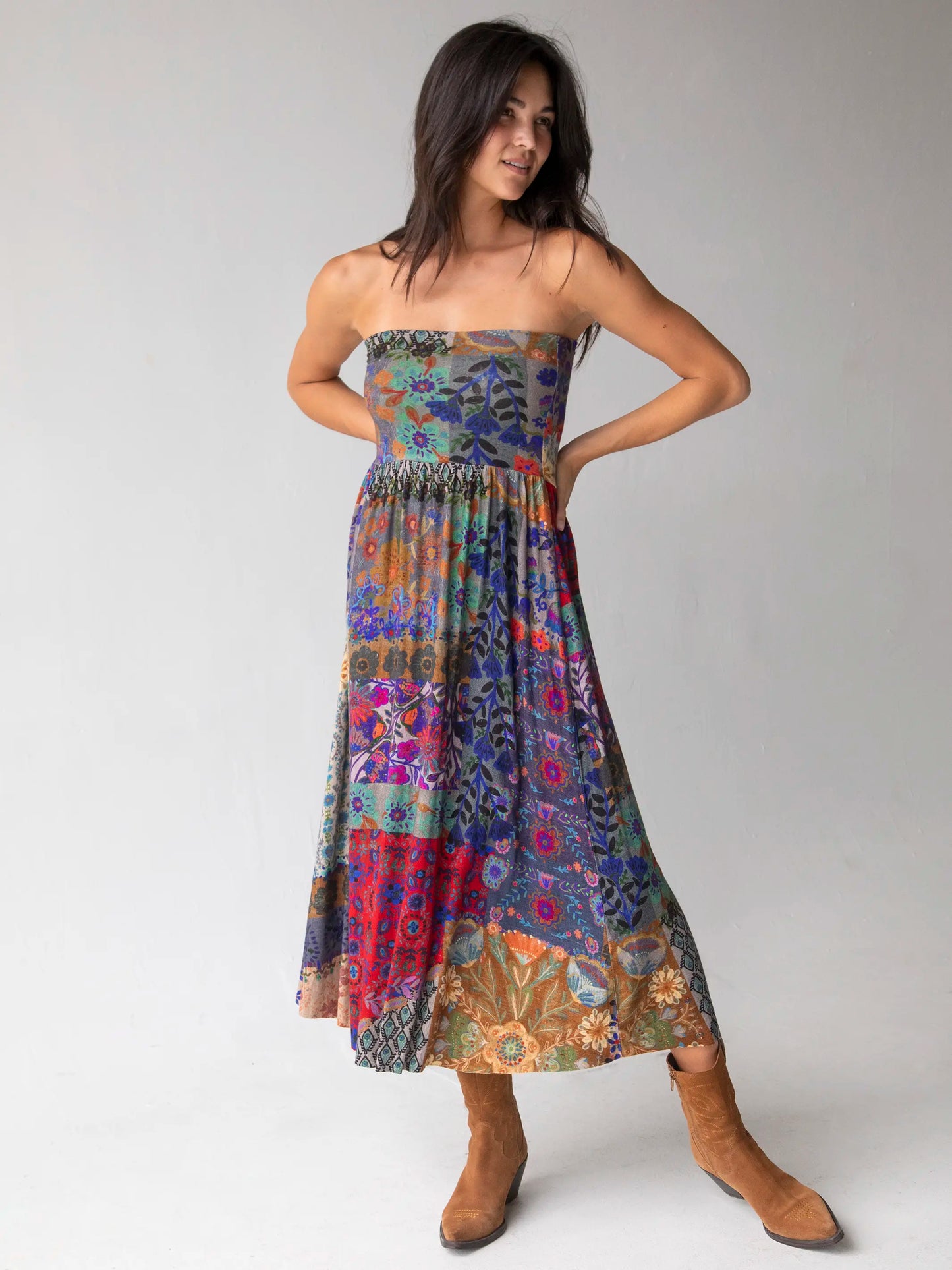 Live-In-It Knit Maxi Skirt - Mandala Borders Patchwork