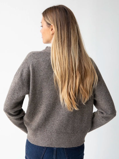 Everyone's Favorite Sweater - Brown Folk Flower