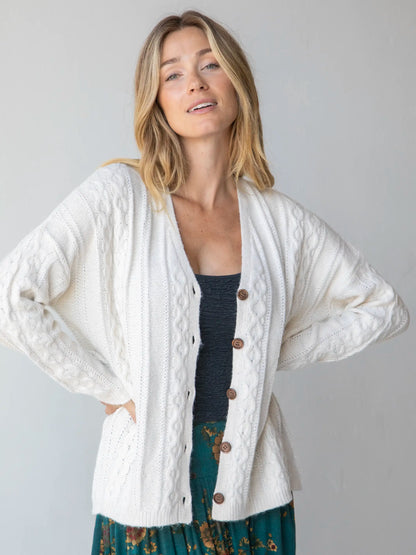 So Soft Grandpa Cardigan - Off-White