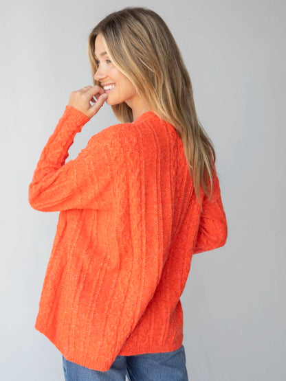 So Soft Grandpa Cardigan - Coral
