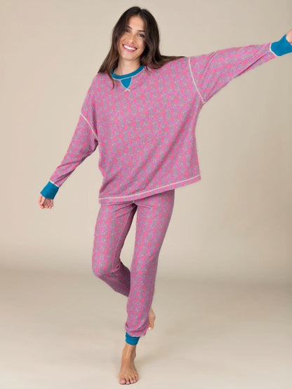 Mix & Match Waffle Long Johns - Pink Floral Bundles