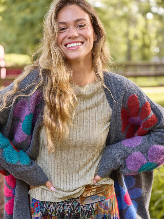 Pearl Knit Layering Top - Sage