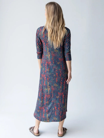 Lottie Knit Maxi Dress - Watercolor Floral