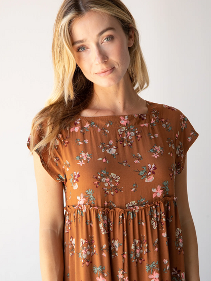 Berkley Maxi Dress - Brown Bouquets