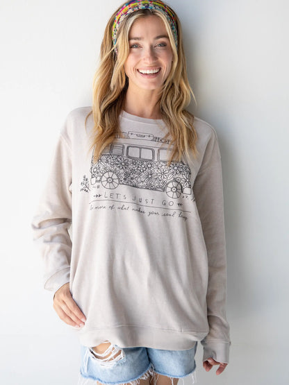 Comfy Pocket Sweatshirt - Let's Just Go Van