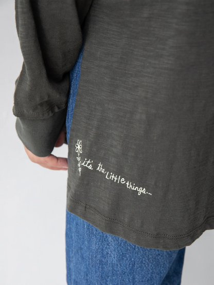 Cotton Doodle Tee - Washed Charcoal