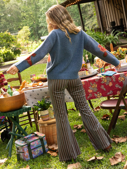 Rosie Jacquard Pullover Sweater - Denim Floral