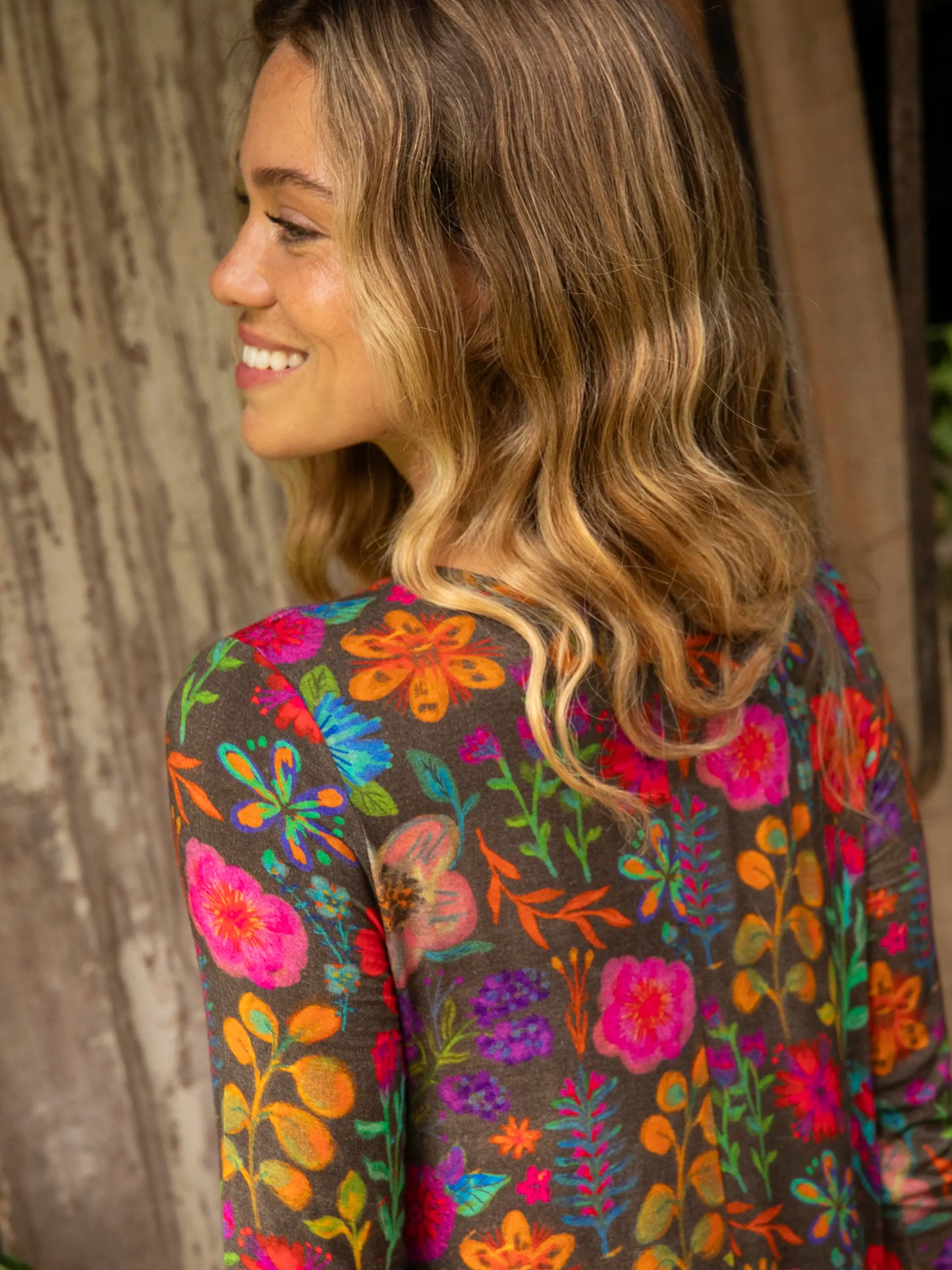 Stevie Knit Mini Dress - Rainbow Garden Black