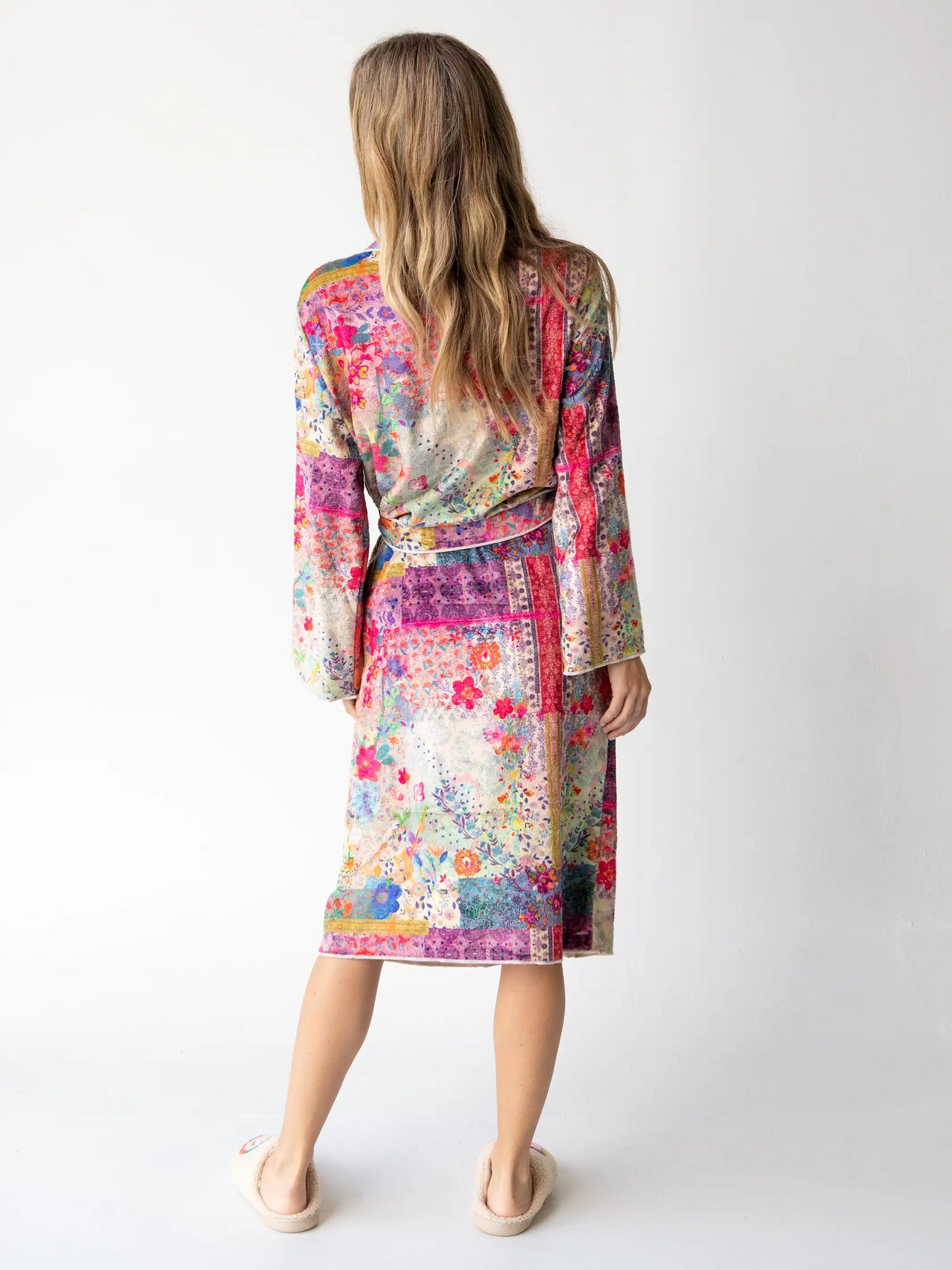 Cozy Blanket Midi Robe - Patchwork