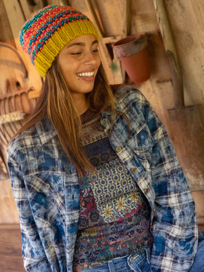Elle Raglan Thermal Top - Mandala Borders Patchwork