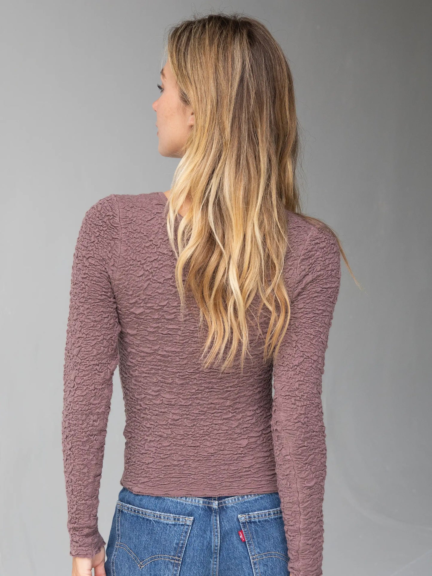 Danielle Square Neck Top - Mauve