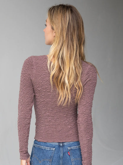 Danielle Square Neck Top - Mauve