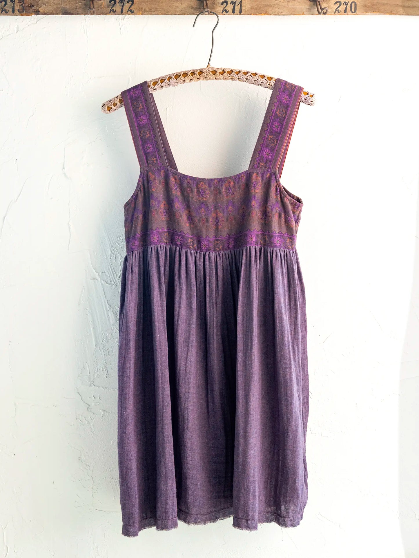 Tricia Reversible Cotton Gauze Dress - Medallion Eggplant Sunburst