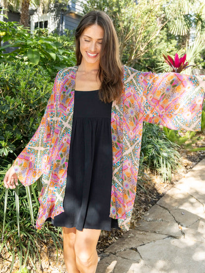 Tricia Mini Dress - Black Cotton Gauze