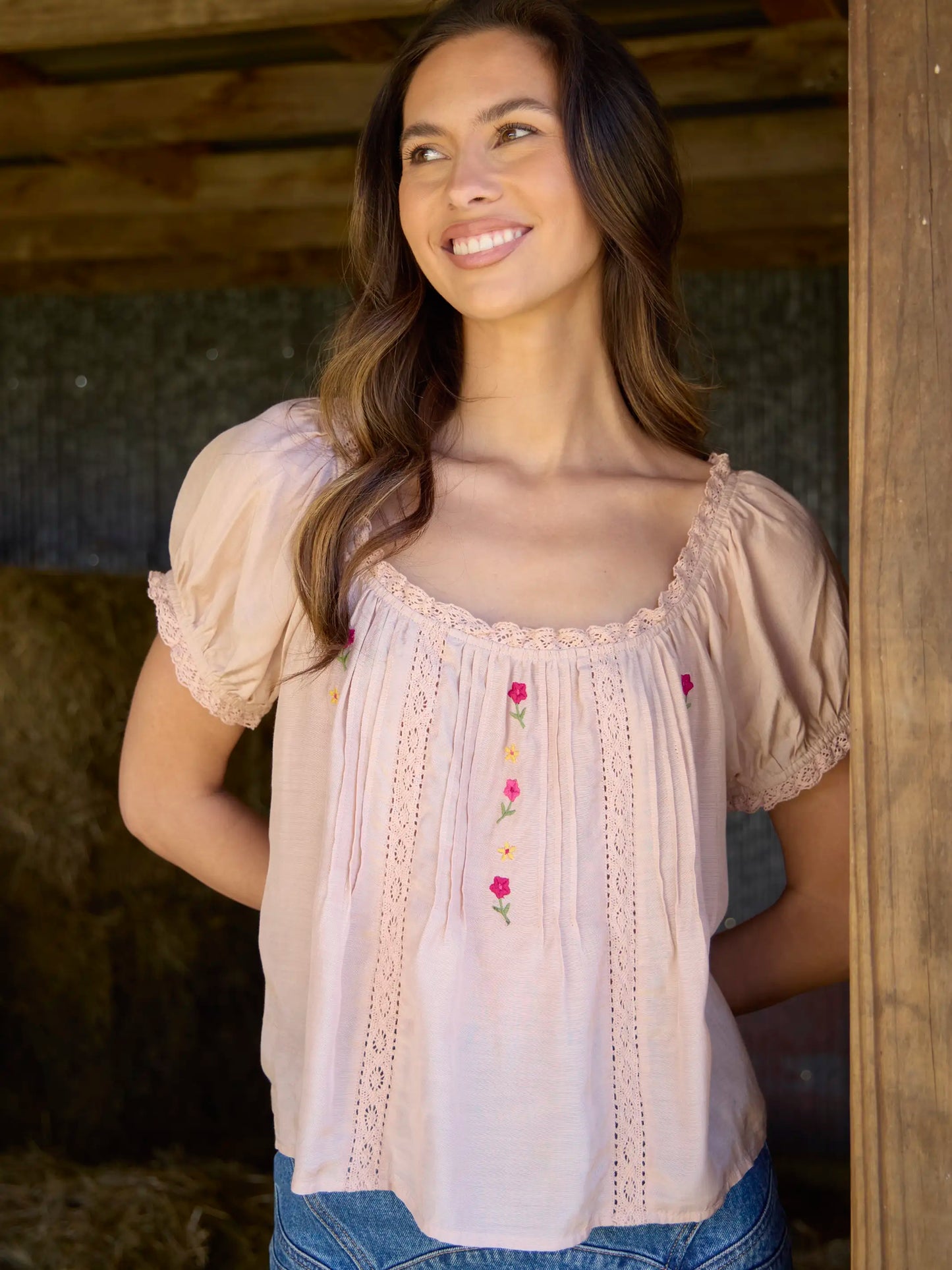 Sweet Nothings Embroidered Top - Light Pink