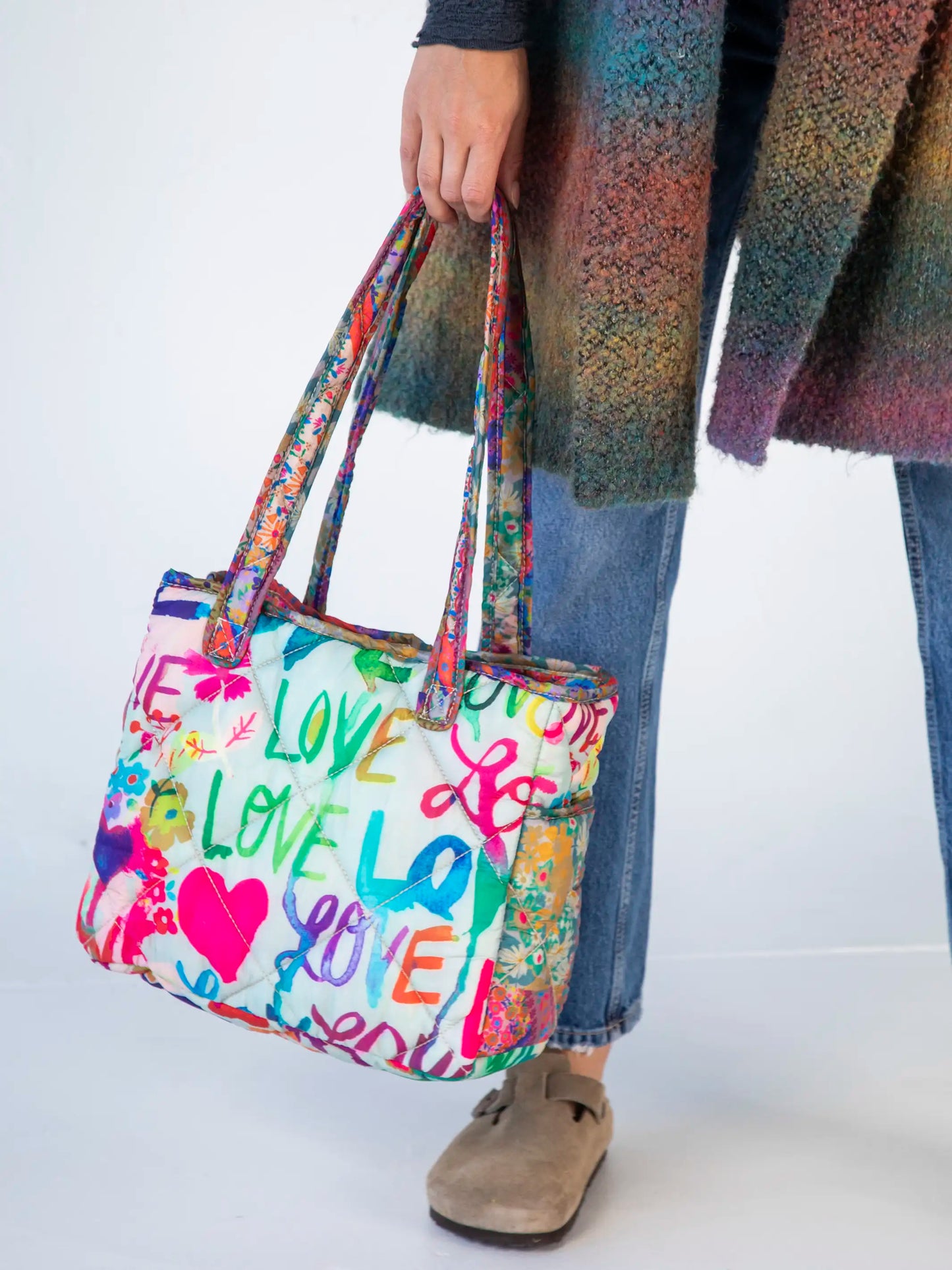 Reversible Puffy Tote Bag - Medium Love