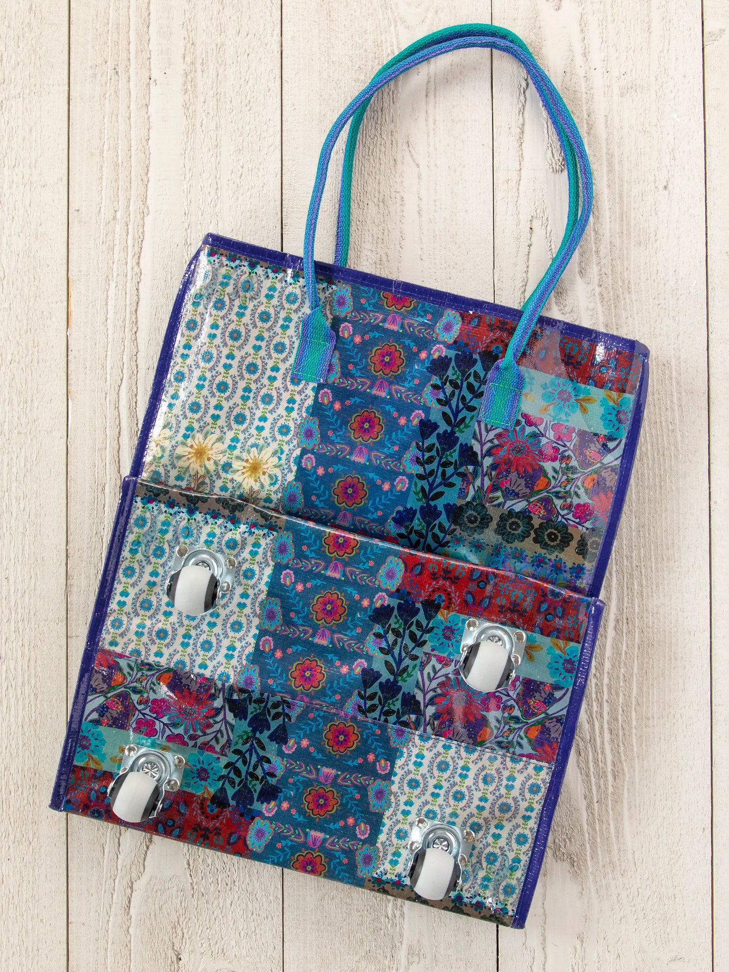 Rolling Tote Bag - Mandala Borders Patchwork