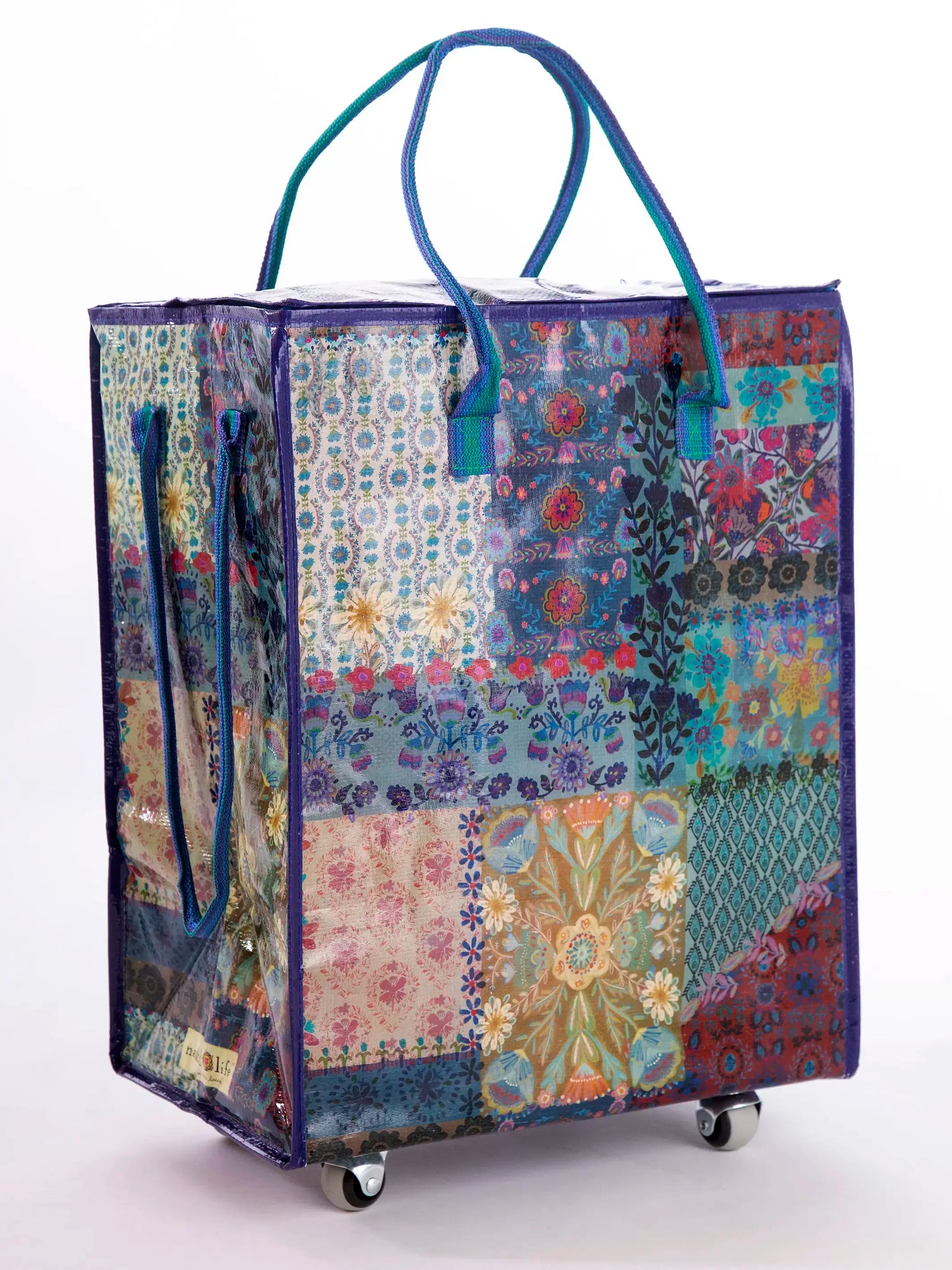 Rolling Tote Bag - Mandala Borders Patchwork