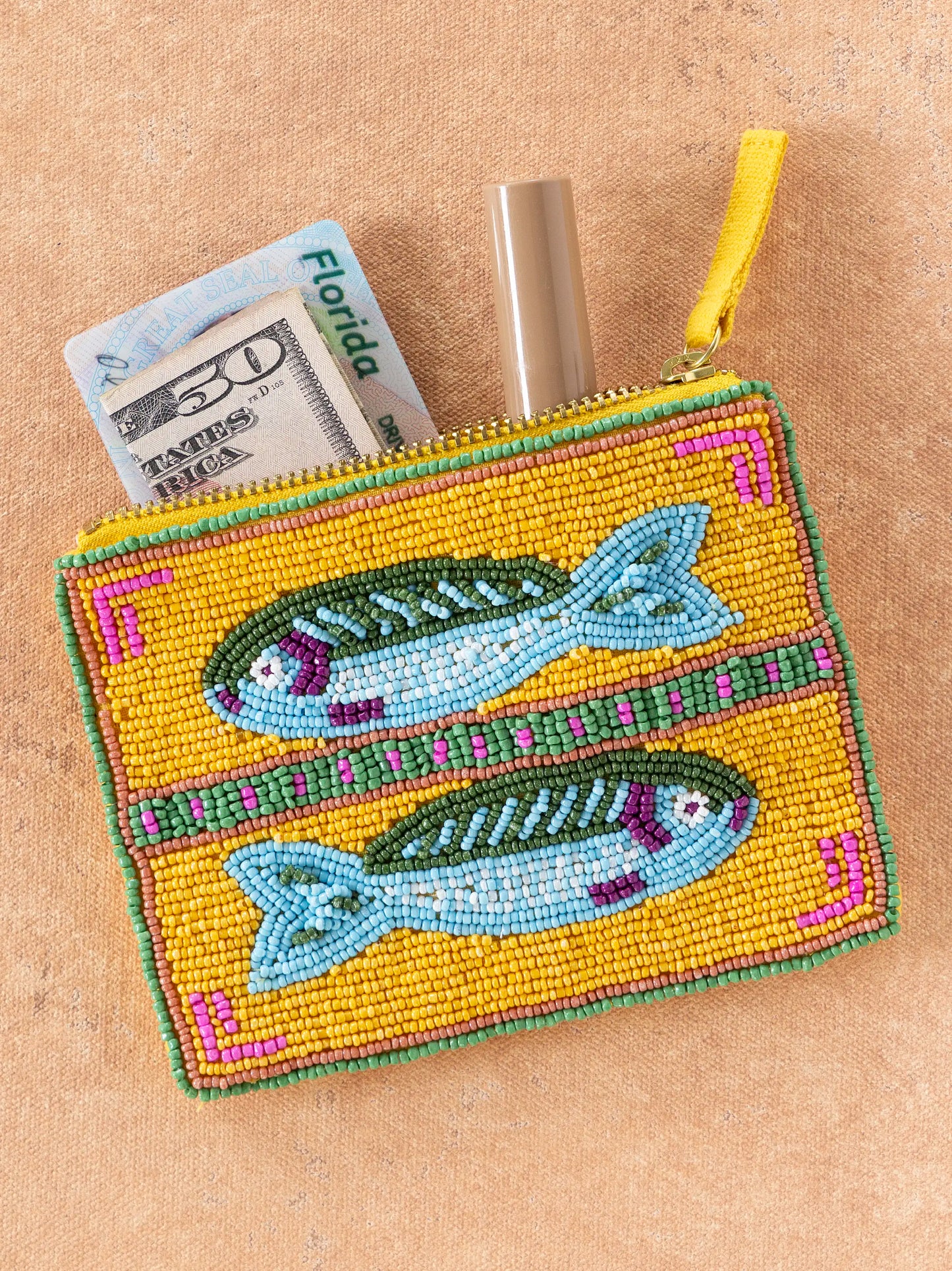 Beaded Coin Purse - Fish