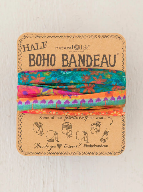 Half Boho Bandeau® Headband - Bright Border
