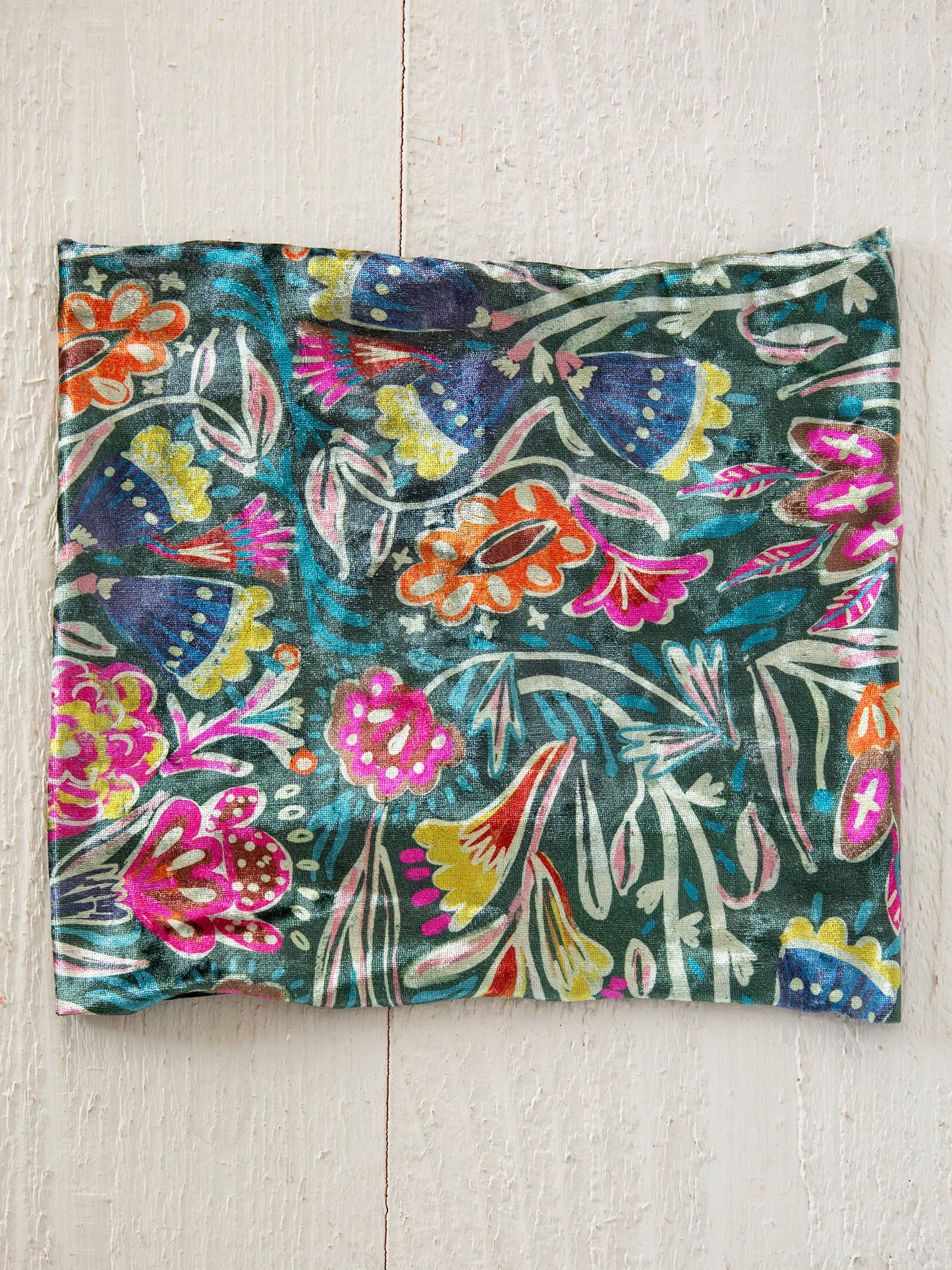 Velvet Boho Bandeau® Headband - Green Lined Floral