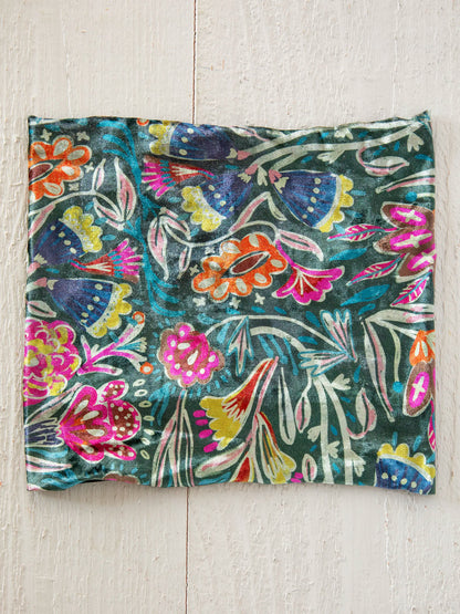Velvet Boho Bandeau® Headband - Green Lined Floral