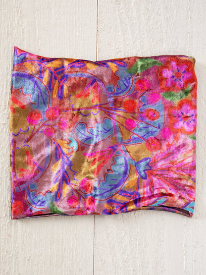 Velvet Boho Bandeau® Headband - Pink Red Folk Floral