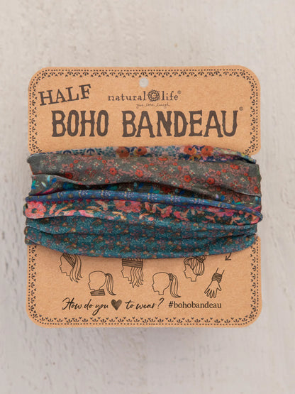 Half Boho Bandeau® Headband - Dark Patchwork