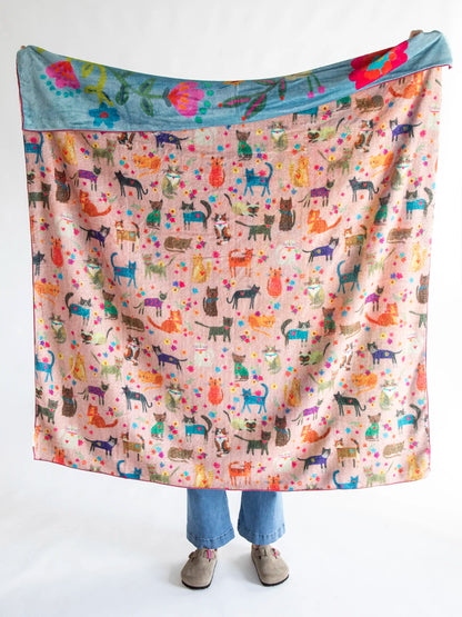 Double-Sided Cozy Throw Blanket - Every Cat Has A Home