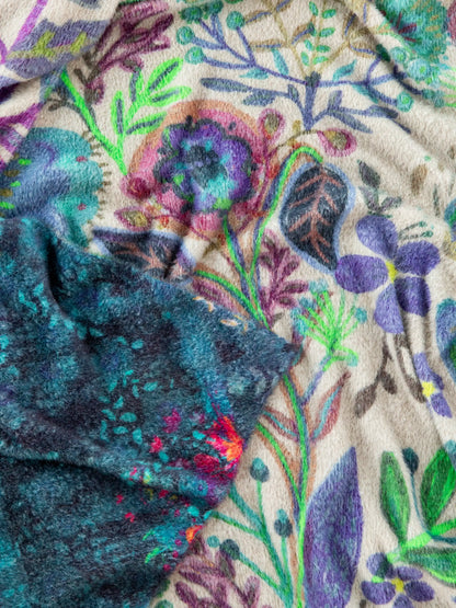 Cashmere-Like Throw Blanket - Tulip Floral Grey