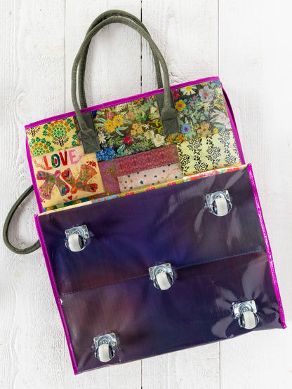 Rolling Tote Bag - Patchwork Chirps