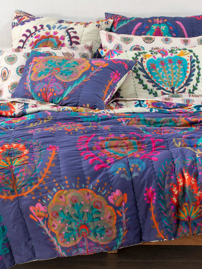 Bungalow Reversible Cotton Quilt - Folklore