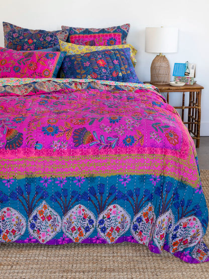 Bungalow Reversible Cotton Quilt - Magic Folk Garden